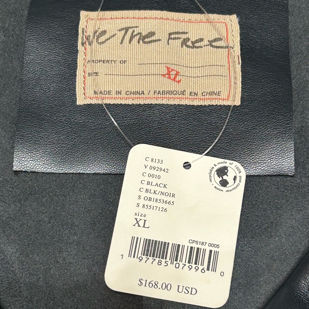 We The Free Alexis Vegan Leather Cropped Trench Coat Size:XL Color: Black NWT - Picture 5 of 7